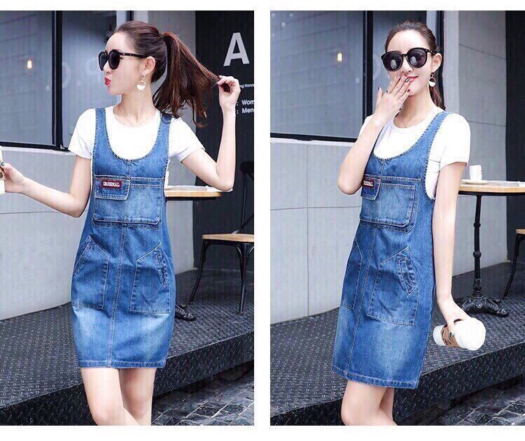 ĐẦM YẾM JEAN FORM BÍ PHỐI TÚI - NJ8826